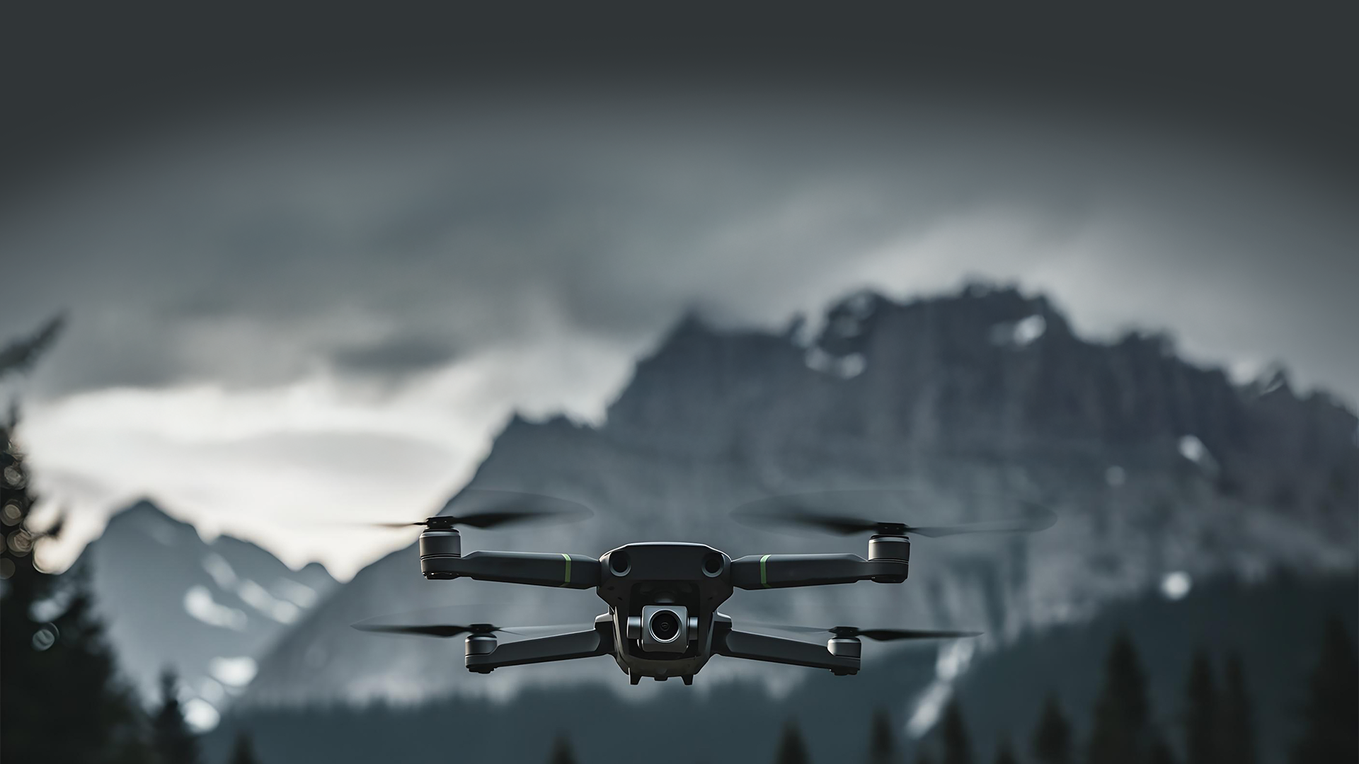 Drone in flight during a professional training session